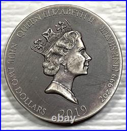 Biblical Series Crown Of Thorns 2019 $2 Niue 2 oz Silver Coin #827/1499 Box&COA