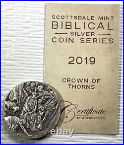 Biblical Series Crown Of Thorns 2019 $2 Niue 2 oz Silver Coin #827/1499 Box&COA