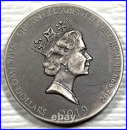 Biblical Series Crown Of Thorns 2019 $2 Niue 2 oz Silver Coin #827/1499 Box&COA