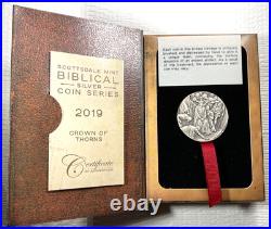 Biblical Series Crown Of Thorns 2019 $2 Niue 2 oz Silver Coin #827/1499 Box&COA