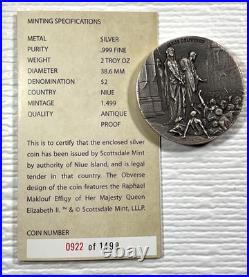 Biblical Series Jesus Delivered to be Crucified Niue 2 oz Silver Coin #922/1499