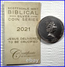 Biblical Series Jesus Delivered to be Crucified Niue 2 oz Silver Coin #922/1499
