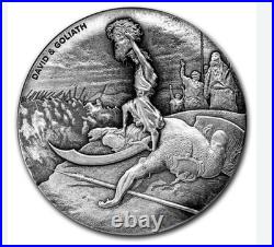 Biblical Silver Bullion SEALED -DAVID & GOLIATH #94/1499, 2oz Ag Scottsdale Mint