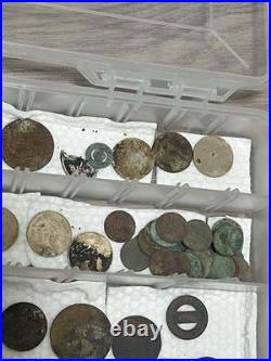 Big Lot of Metal Detecting Finds- Old Coins, Jewelry, Silver, Antiques, Etc