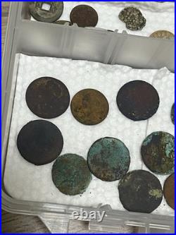 Big Lot of Metal Detecting Finds- Old Coins, Jewelry, Silver, Antiques, Etc