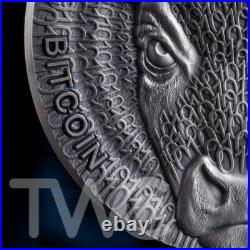 Binary Bull Binary World 2oz Antique finish Silver Coin 0.00001 Bitcoin UCS 2024 Binary Bull Binary World 2oz Antique finish Silver Coin 0.00001 Bitcoin UCS 2024