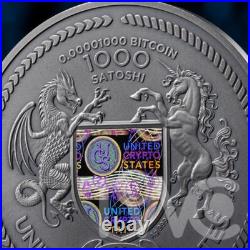 Binary Bull Binary World 2oz Antique finish Silver Coin 0.00001 Bitcoin UCS 2024 Binary Bull Binary World 2oz Antique finish Silver Coin 0.00001 Bitcoin UCS 2024