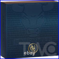 Binary Bull Binary World 2oz Antique finish Silver Coin 0.00001 Bitcoin UCS 2024 Binary Bull Binary World 2oz Antique finish Silver Coin 0.00001 Bitcoin UCS 2024