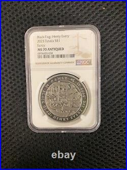 Black Flag Henry Every 2023 Tuvalu S$1 Fancy NGC MS70 Antiques Black Flag Henry Every 2023 Tuvalu S$1 Fancy NGC MS70 Antiques