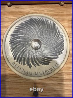 Brenham Meteorite Meteorite Art 5 oz Antique finish Silver Coin CFA Chad 2016