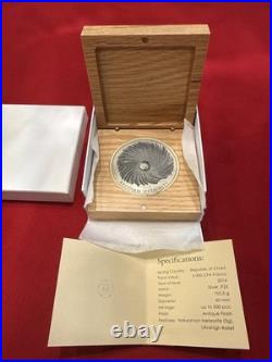 Brenham Meteorite Meteorite Art 5 oz Antique finish Silver Coin CFA Chad 2016