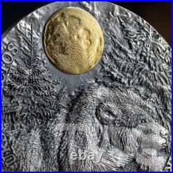 Brown Bear Wildlife in the Moonlight 2 oz Antique finish Silver Coin Niue 2023 Brown Bear Wildlife in the Moonlight 2 oz Antique finish Silver Coin Niue 2023