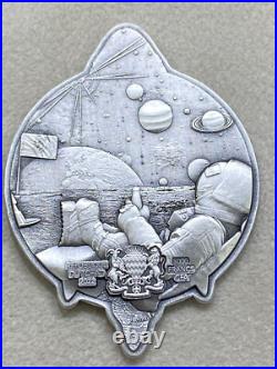 Bullion 1 oz. 999 Fine Silver Bitcoin Rocket Shaped High Relief Coin Antiqued $