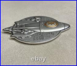 Bullion 1 oz. 999 Fine Silver Bitcoin Rocket Shaped High Relief Coin Antiqued $