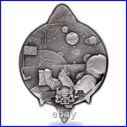 Bullion 1 oz. 999 Fine Silver Bitcoin Rocket Shaped High Relief Coin Antiqued $