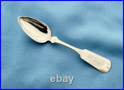 CA Burr 12 Coin Silver Teaspoons Fiddle Pattern Mono 6 In 215 Gr Excellent
