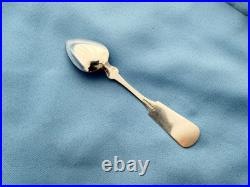 CA Burr 12 Coin Silver Teaspoons Fiddle Pattern Mono 6 In 215 Gr Excellent