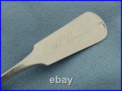 CA Burr 12 Coin Silver Teaspoons Fiddle Pattern Mono 6 In 215 Gr Excellent