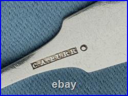 CA Burr 12 Coin Silver Teaspoons Fiddle Pattern Mono 6 In 215 Gr Excellent