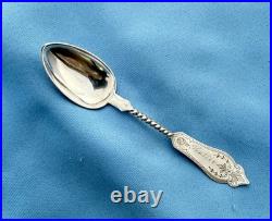 CH Ankeny & Co 10 Coin Silver Twist Handle Teaspoons 6 In Mono 178 Gr