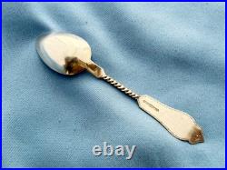 CH Ankeny & Co 10 Coin Silver Twist Handle Teaspoons 6 In Mono 178 Gr