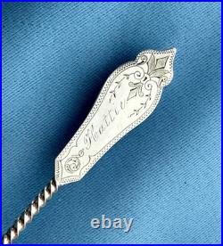 CH Ankeny & Co 10 Coin Silver Twist Handle Teaspoons 6 In Mono 178 Gr