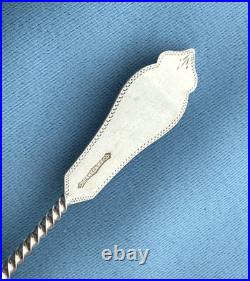 CH Ankeny & Co 10 Coin Silver Twist Handle Teaspoons 6 In Mono 178 Gr