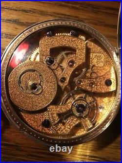 CHINESE DUPLEX POCKET WATCH 18/20 Size Coin Silver Case Gilded Movement RUNS