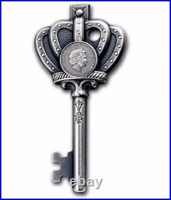 CIT 2023 Key to My Kingdom 1 oz Ultra High Relief Antique Silver Coin