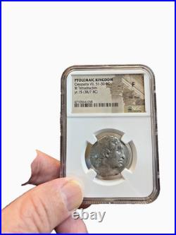 CLEOPATRA VII SILVER Tetradrachm, Ptolemaic Kingdom, 37/38 BC (NGC-FINE)