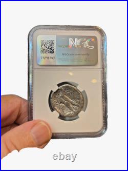 CLEOPATRA VII SILVER Tetradrachm, Ptolemaic Kingdom, 37/38 BC (NGC-FINE)