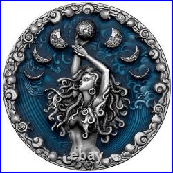 Calypso Greek Mythology 2 oz Antique finish Silver Coin 5$ Niue 2023