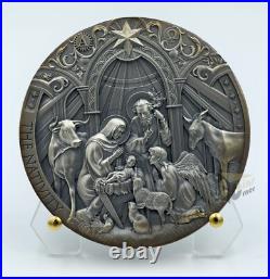 Cameroon 2024 Nativity Bible Stories Series 2 Oz Antiqued Silver Coin
