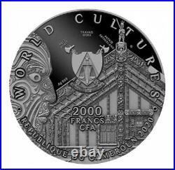 Cameroon World Cultures HAKA Antique Finish 2 Oz Silver Coin 2020 2000 Francs