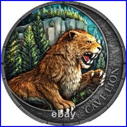 Cave Lion Oblivion 1 oz silver coin antiqued Liberia 2026