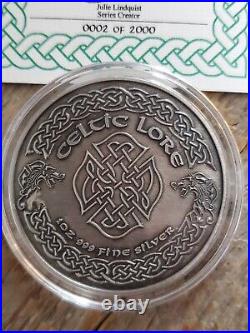 Celtic Lore The BANSHEE 1 oz. 999 Silver Antique Round Coin RARE #2 / 2000