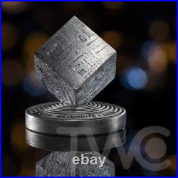 China Aletai Meteorite Cube 2 oz Antique finish Silver Coin 5 Cedis Ghana 2022