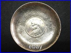 China Chinese 1914 Yuan Shih Kai Coin Sterling Silver Dish Plate With Hallmark
