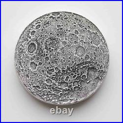 Chunky Supermoon 2 oz Silver Antiqued Finish Worry, Gift Or Reminder Coin WithOMP