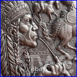 Comanche Tribal Spirit 2 oz Antique finish Silver Coin CFA Cameroon 2024