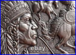 Comanche Tribal Spirit 2 oz Antique finish Silver Coin CFA Cameroon 2024