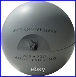 Congo 1 Oz Silver 50 Years Moon Landing Domed Coin Antique Finish with Box