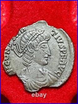 Constantius II AR Reduced Siliqua Arles AD 355-363, QUADRAGENNALIA, LUSTROUS, VF