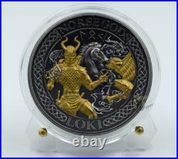 Cook Islands 2022 Loki Norse Gods 2 Oz High Relief Antique Silver Coin
