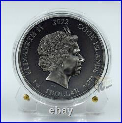 Cook Islands 2022 Loki Norse Gods 2 Oz High Relief Antique Silver Coin