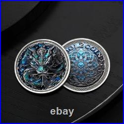 Cool2Coin 2025 Silver Serpent 1 oz Silver Colorized Relief Antiqued 40mm Coin