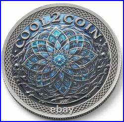 Cool2Coin 2025 Silver Serpent 1 oz Silver Colorized Relief Antiqued 40mm Coin