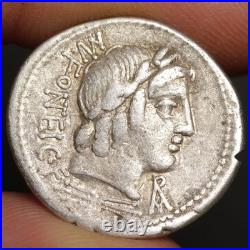 Cupid Riding Goat Denarius 85BC Ancient Roman Republic Silver Coin Apollo Fontei