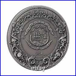 Darkness Rider 2024 2 Oz $5 Pure Silver Antique Finish High Relief Coin Liberi