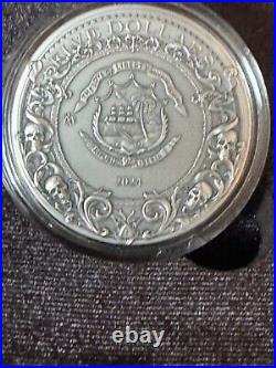 Darkness Rider 2024 2 Oz $5 Pure Silver Antique Finish High Relief Coin Liberi